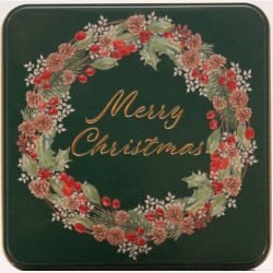 Christmas Wreath Festive Embossed Tin, 400g - full assortment. Bedst fr 2026-09-28